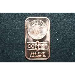 2012 Copper Ingot, .999 Fine 1 Oz.