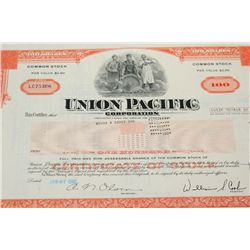 Union Pacific Corp. Stock Certificate Dated 1982