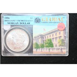 1886 Silver Morgan $1, BU, Global Certification Services Inc.