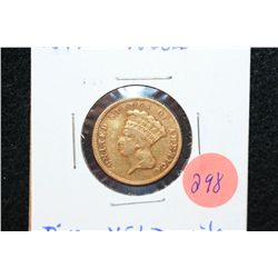 1874 Indian Princess $1 Gold Coin, Ding, VF Details