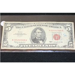 1963 United States Note $5, Red Seal