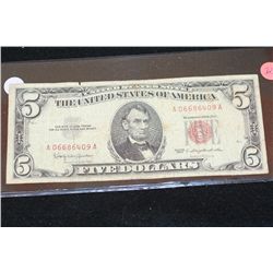 1963 United States Note $5, Red Seal