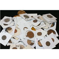 Grab Bag of Various US & Foreign Coins, Tokens, Wooden Nickels, Etc., Lot of 65