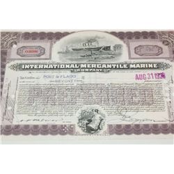 International Mercantile Marine Co. Stock Certificate Dated 1920