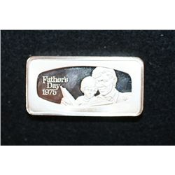 1975 Father's Day Silver Ingot, Solid Sterling Silver 2 Oz., The Franklin Mint