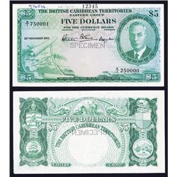 British Caribbean Territories, Eastern Group Specimen Banknote.