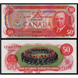 Bank of Canada, 1975 Issue Specimen Banknote.