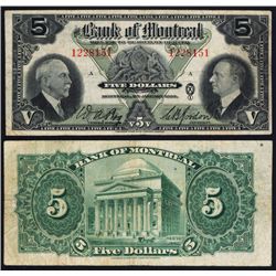 Bank of Montreal, 1935 Issue Banknote.