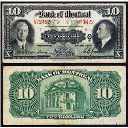 Bank of Montreal, 1935 Issue Banknote.