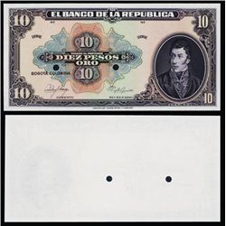 El Banco De La Republica, 1926-28 Issue Proof Banknote.