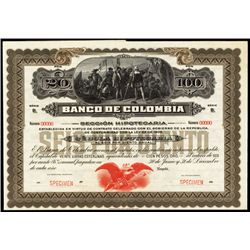 Banco De Colombia, Cedula Hipotecaria 1924 Issue.