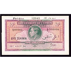 Government of Cyprus, 1941 Issue Specimen.