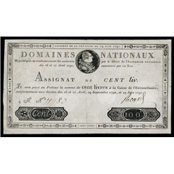 Assignats, Domaines Nationaux, 1791 First Issue.