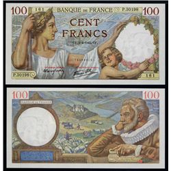 Banque De France, 1942 Issue High Grade Banknote.