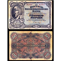 Deutsch-Ostafrikanische Bank, 1905 Issue Banknote.