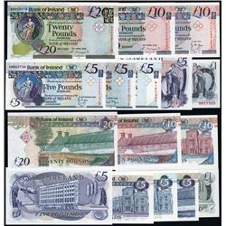 Bank of Ireland 1980 to 2008 Issue Banknote Group of 8.