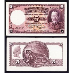 Government of the Straits Settlements, 1935 Issued Banknote.