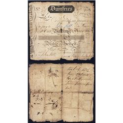 Dumfries Commercial Bank, 1 Guinea, 1804 issued Bank note.