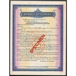 Banque Ottoman Letter of Credit Specimen.