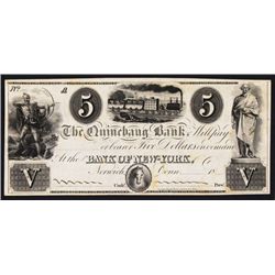 Quinebaug Bank 1830-40's Unlisted Obsolete Proof Series Banknote.