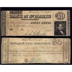 Bank of St. Mary's (ca.1842) - Mechanics Savings & Loan Association (ca.1864) Printed Back to Back