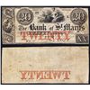 Image 1 : Georgia, Bank of St. Mary's, $20, Issued Obsolete Banknote.