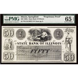 State Bank of Illinois $50 Proprietary Proof.