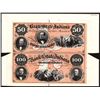 Image 1 : Bank of the State of Indiana Uncut Sheet of 2 Proprietary Proofs.