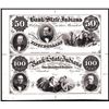Image 1 : Bank of the State of Indiana Uncut Sheet of 2 Proprietary Proofs.