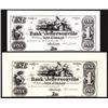 Image 1 : Bank of Jeffersonville $1 Proprietary Proof Banknote Pair on Different Colored Paper.