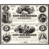 Image 1 : City of Des Moines, Uncut Sheet of 2 Proprietary Proofs.
