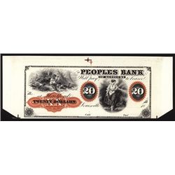 Peoples Bank of Kentucky $20 Proprietary Proof