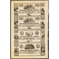 New Hope Delaware Bridge Co., Lambertville, NJ Uncut Obsolete Sheet.