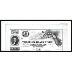 Bank of Black River $20 Proprietary Proof.