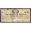 Image 1 : County of Norfolk 1861 Obsolete Banknote.