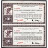 Image 1 : U.S. Government Liberty Loan Bond - $10 Participation Certificate Uncut Sheet of 2.