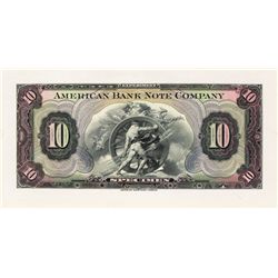 ABN 10 unit Specimen Proof Note.