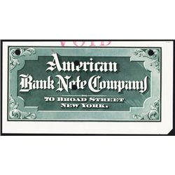 American Bank Note Company Calendar Top or Sample Advertising Sign.