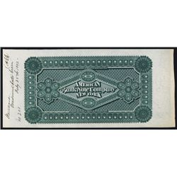 American Bank Note Company, 1882 Advertising Color Sample.