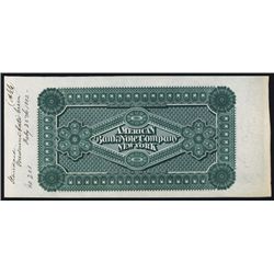 American Bank Note Company, 1882 Advertising Color Sample.