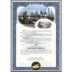 Brooklyn Bridge Centennial Certificate Group of 8.