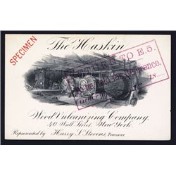 Haskin Wood Vulcanizing Specimen Business or Calling Card by ABN.