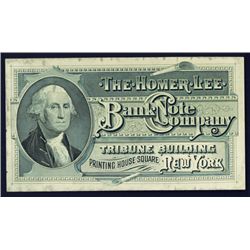 Homer Lee Bank Note Co. Advertising Label or Card.