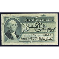 Homer Lee Bank Note Co. Advertising Label or Card.