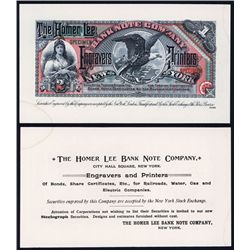 Homer Lee Banknote Company ca.1880's Advertising Banknote.