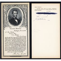 Western BNC Advertising Card with Lincoln Letter to Mrs. Bixby.
