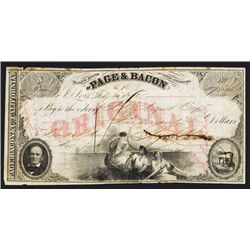 Banking House of Page & Bacon Issued Draft - Gold Rush Related.