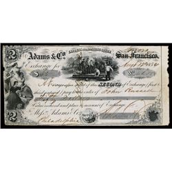 Adams & Co. Express and Banking Office, Sonora Location Instead of San Francisco, CA. Gold Rush Rela