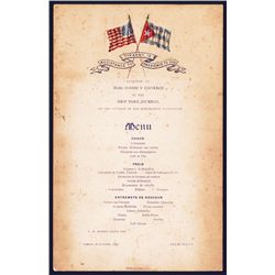 Reception Menu for the Rescue of Evangelina Cossio Y Cisneros that was Held at Delmonico's.