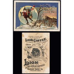 Santa Claus Lion Coffee Christmas Trade Card.